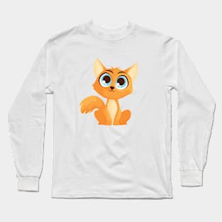 Adorable Fluffy Orange Kitten Long Sleeve T-Shirt